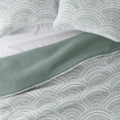 Green Scalloped Reversible 3-Pc. King Quilt Set-Kirkland's Home Cheap