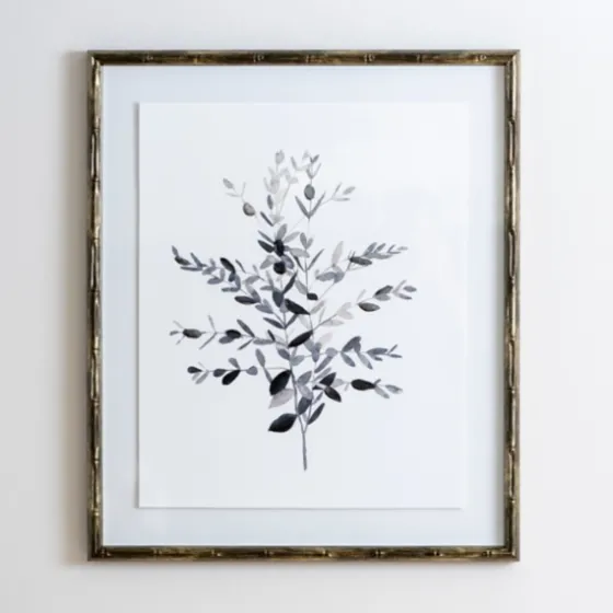 Greige Leaves Ii Bamboo Frame Art Print-Kirkland's Home Clearance