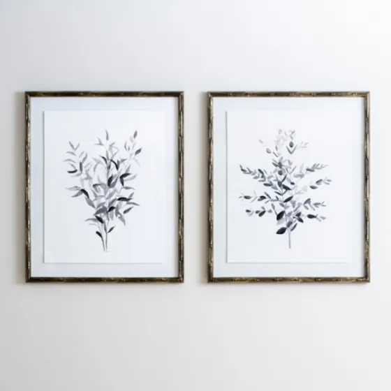 Greige Leaves Ii Bamboo Frame Art Print-Kirkland's Home Clearance