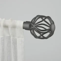 Gunmetal Open Sphere Curtain Rod, 120 In.-Kirkland's Home Online
