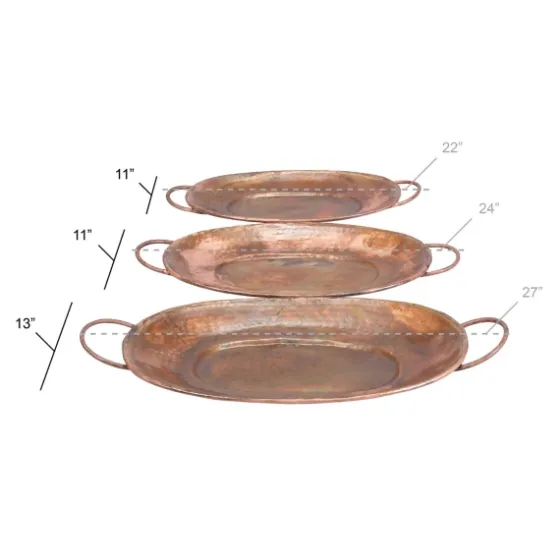 Hammered Copper 3-Pc. Iridescent Tray Set-Kirkland's Home New