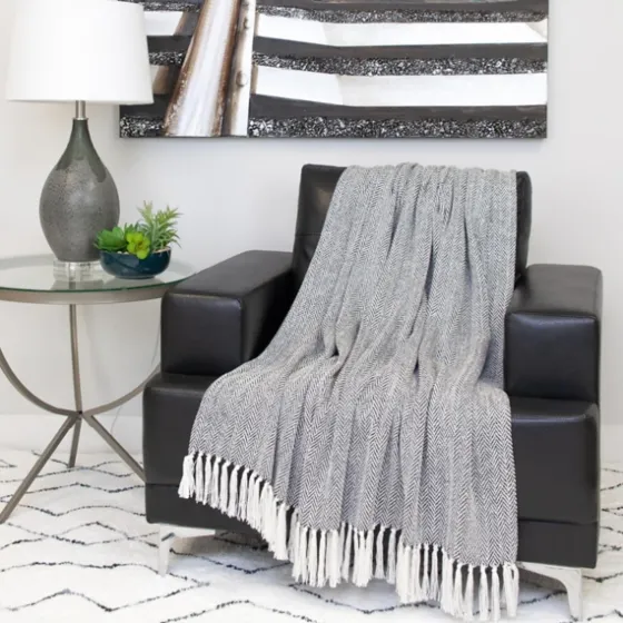Hand Loomed Herringbone Throw-Kirkland's Home Cheap