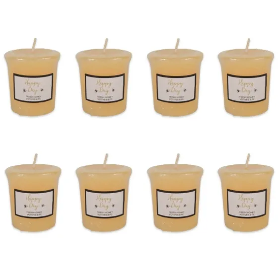 Happy Day Honey Votive Candles, Set Of 8-Kirkland's Home Hot