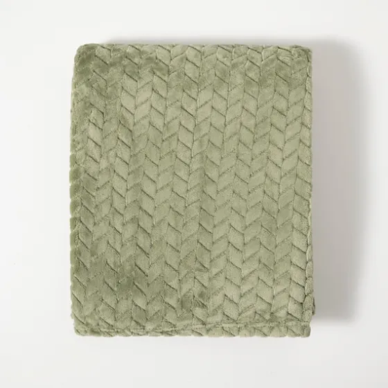 Heavenly Herringbone Plush Throw-Kirkland's Home Discount