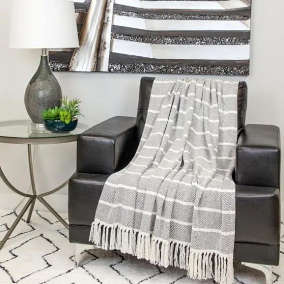 Herringbone Striped Throw-Kirkland's Home Cheap