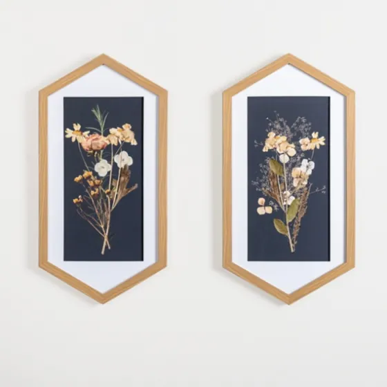 Hexagon Floral Framed Art Prints, Set Of 2-Kirkland's Home Hot