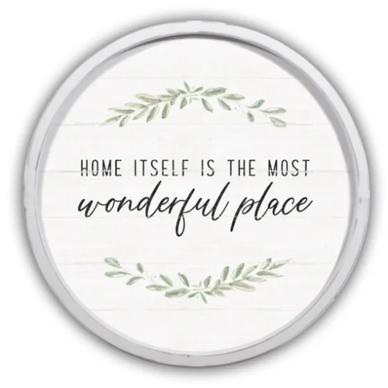 Home Is Wonderful Round Framed Plaque-Kirkland's Home Cheap