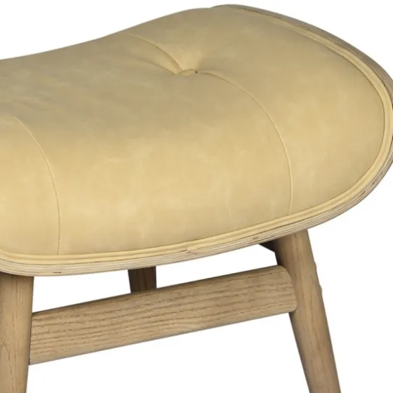 Honey Mushroom Leather Ottoman-Kirkland's Home Best