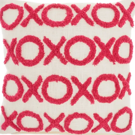 Hot Pink Tufted Xoxo Pillow-Kirkland's Home Discount