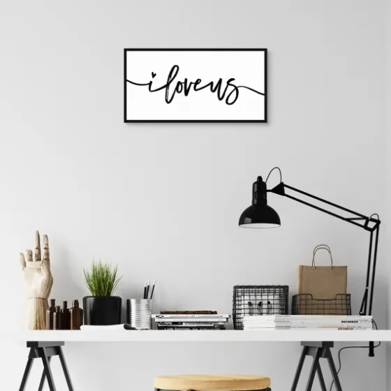 I Love Us Framed Canvas Art Print, 25X13 In.-Kirkland's Home New