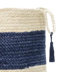 Indigo Bold Striped Jute Basket, 19 In.-Kirkland's Home Online