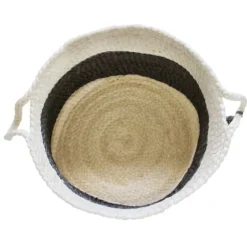 Indigo Bold Striped Jute Basket, 19 In.-Kirkland's Home Online