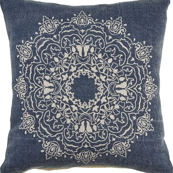 Intricate Medallion Navy And Cream Pillow-Kirkland's Home New