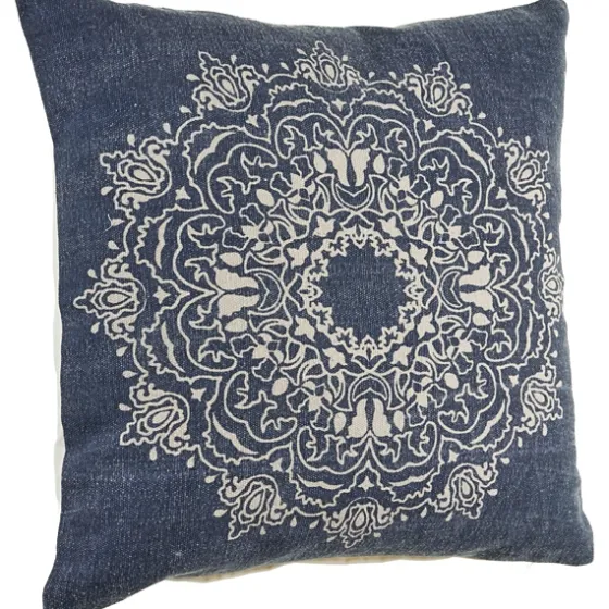 Intricate Medallion Navy And Cream Pillow-Kirkland's Home New