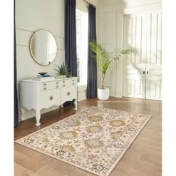 Irene Yellow Daffodil Outdoor Area Rug, 4X7-Kirkland's Home Outlet