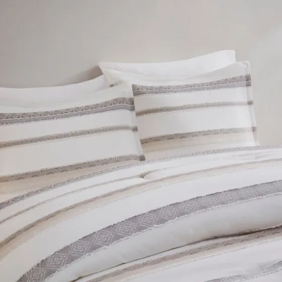 Jacquard Stripe 5-Pc. Cali King Comforter Set-Kirkland's Home Shop