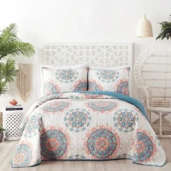 Jessica Simpson Blue Pompeii King Quilt Set-Kirkland's Home Best Sale