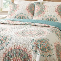Jessica Simpson Blue Pompeii Queen Quilt Set-Kirkland's Home Best Sale