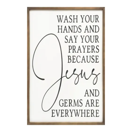 Jesus And Germs Are Everywhere Wall Plaque-Kirkland's Home Discount