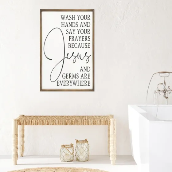 Jesus And Germs Are Everywhere Wall Plaque-Kirkland's Home Discount
