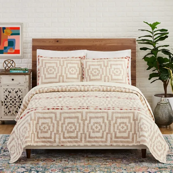 Justina Blakeney Yellow Hypnotic Queen Quilt Set-Kirkland's Home Sale