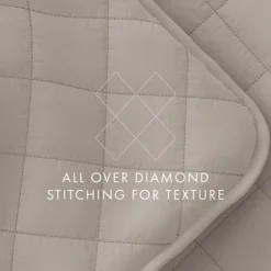 Latte Stitched Diamond 3-Pc. Queen Quilt Set-Kirkland's Home Best
