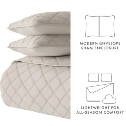 Latte Stitched Diamond 2-Pc. Twin Quilt Set-Kirkland's Home Flash Sale