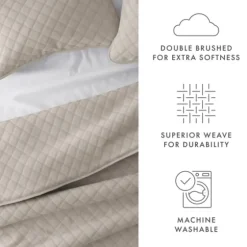 Latte Stitched Diamond 3-Pc. King Quilt Set-Kirkland's Home Hot