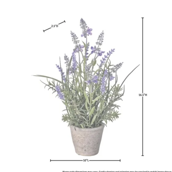 Lavender Plant In Speckled Cement Planter-Kirkland's Home Fashion
