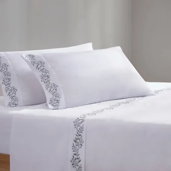 Leafy Vine Hem Microfiber 4-Pc. Full Sheet Set-Kirkland's Home Cheap