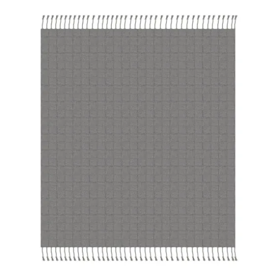 Light Checkered Weave Fringe Throw-Kirkland's Home Discount