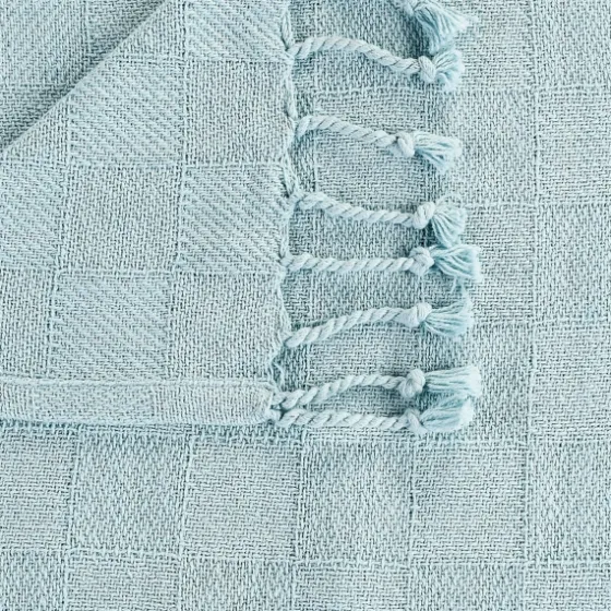 Light Checkered Weave Fringe Throw-Kirkland's Home New