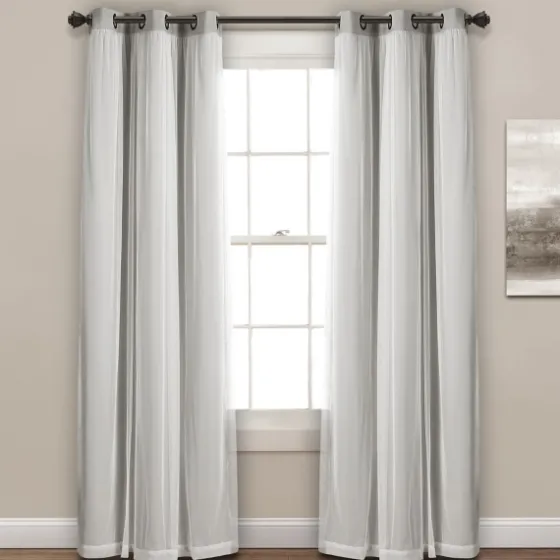 Light Curtain Panel Set With Overlay, 108 In.-Kirkland's Home Cheap