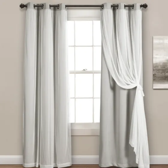 Light Curtain Panel Set With Overlay, 108 In.-Kirkland's Home Cheap