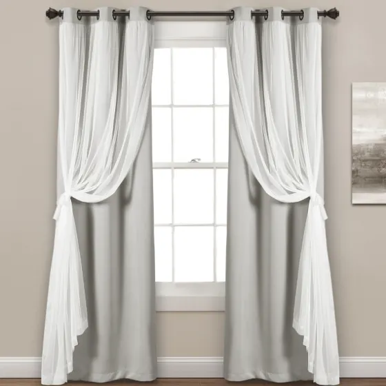 Light Curtain Panel Set With Overlay, 108 In.-Kirkland's Home Cheap