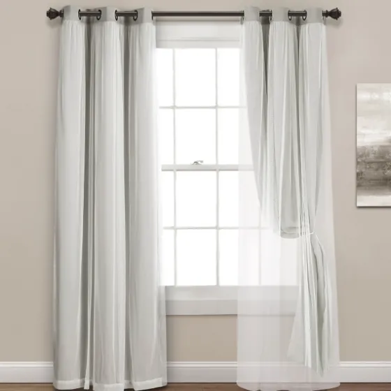 Light Curtain Panel Set With Overlay, 108 In.-Kirkland's Home Cheap