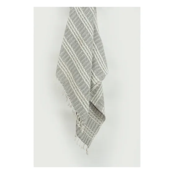 Light Gray And Ivory Striped Cotton Throw-Kirkland's Home Flash Sale