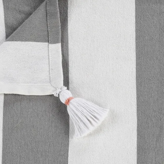 Light Gray Cabana Stripe Tassel Throw-Kirkland's Home Best Sale