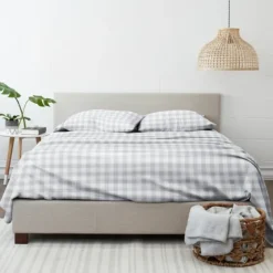 Light Gray Country Plaid 4-Pc. King Bed Sheet Set-Kirkland's Home Shop