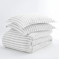 Light Gray Stripes 3-Pc. Twin Duvet Cover Set-Kirkland's Home Outlet