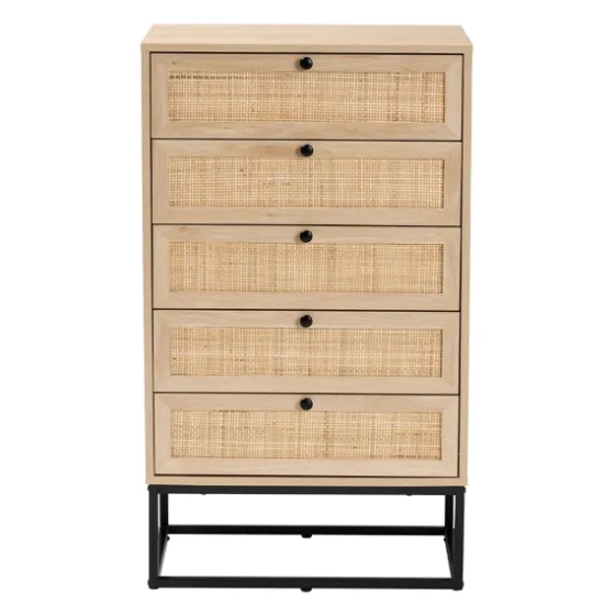 Light Wood And Rat 5-Drawer Chest-Kirkland's Home Cheap