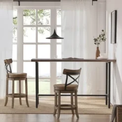 Light Wood And Seagrass Swivel Counter Stool-Kirkland's Home Online