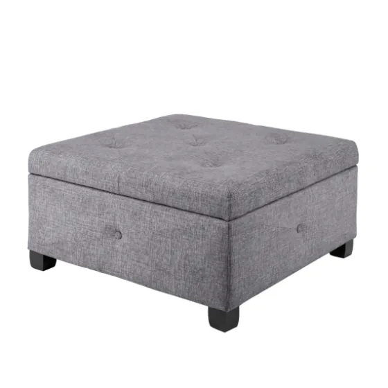 Lila Tufted Charcoal Storage Ottoman-Kirkland's Home Cheap