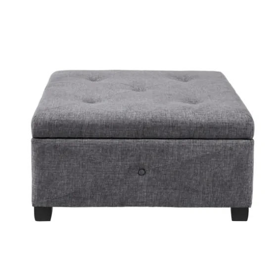 Lila Tufted Charcoal Storage Ottoman-Kirkland's Home Cheap