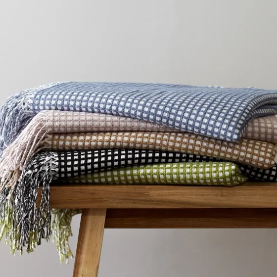 Lilac And White Waffle Knit Fringe Throw-Kirkland's Home Cheap