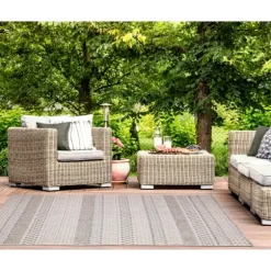 Linear Sundry Outdoor Area Rug, 6X9-Kirkland's Home Store
