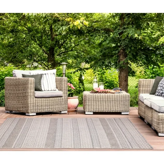 Linear Sundry Outdoor Area Rug, 5X7-Kirkland's Home Hot