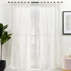 Linen Braided Top Curtain Panel Set, 84 In.-Kirkland's Home Sale