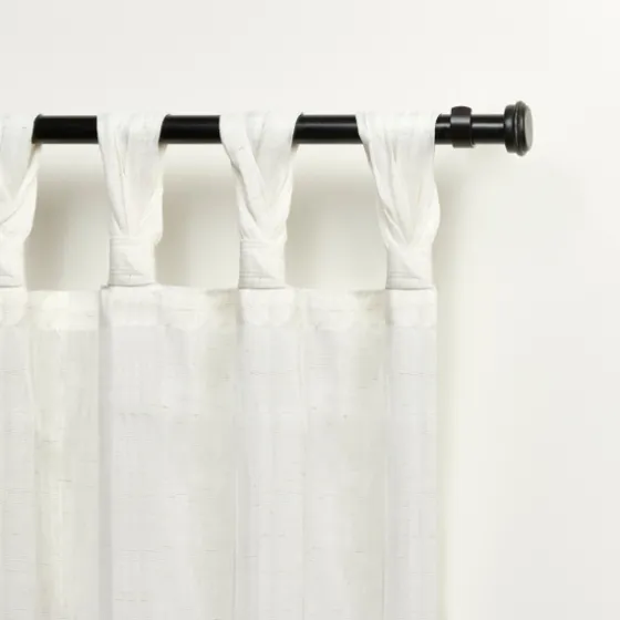 Linen Braided Top Curtain Panel Set, 84 In.-Kirkland's Home Sale