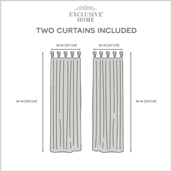 Linen Braided Top Curtain Panel Set, 84 In.-Kirkland's Home Sale